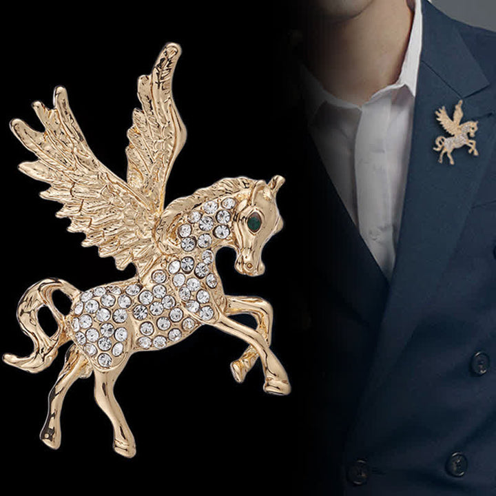 Broche vintage de alas de pegaso para hombre