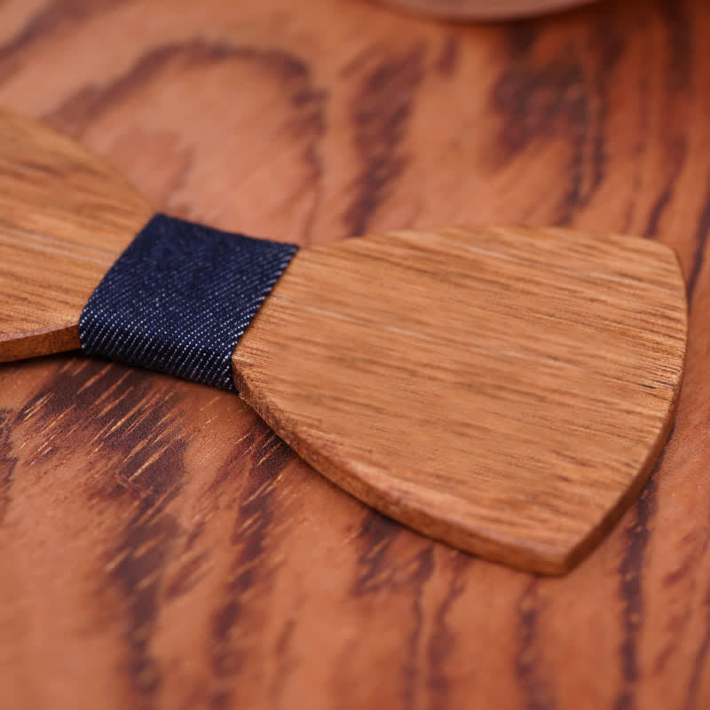 Pajarita de madera con diseño de begonia vintage para hombre