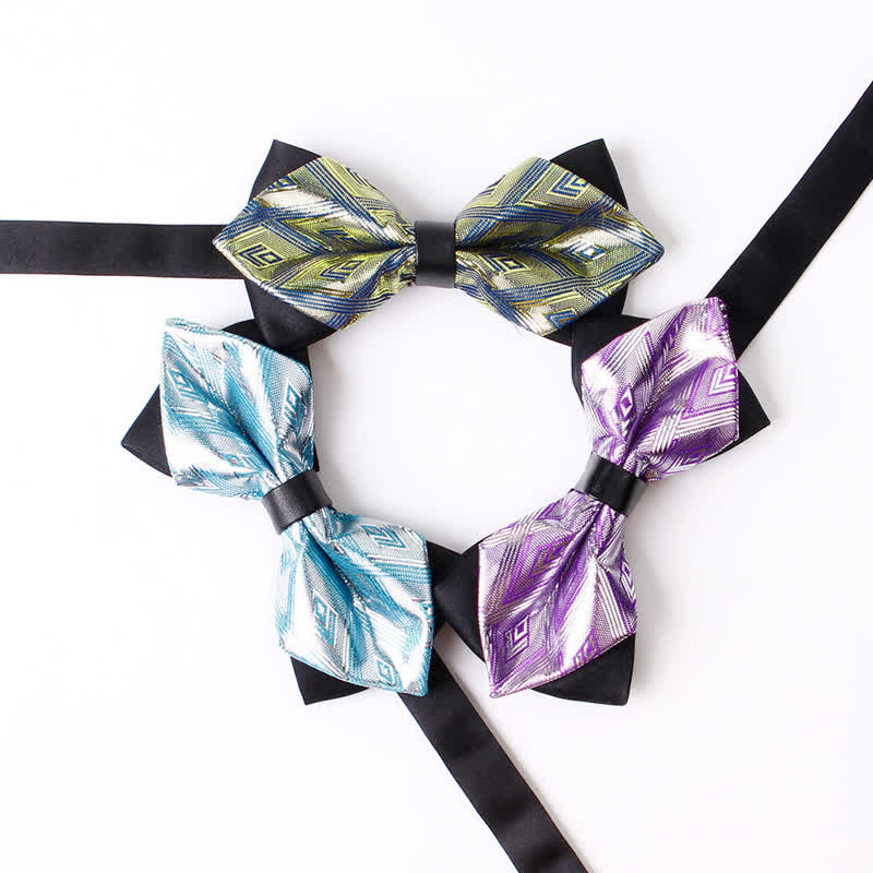 Pajarita elegante y moderna con punta de diamante para hombre