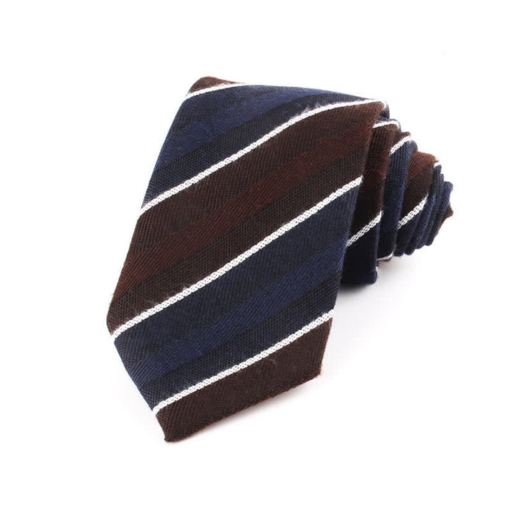 Corbata de rayas de lana suave estilo británico para hombre