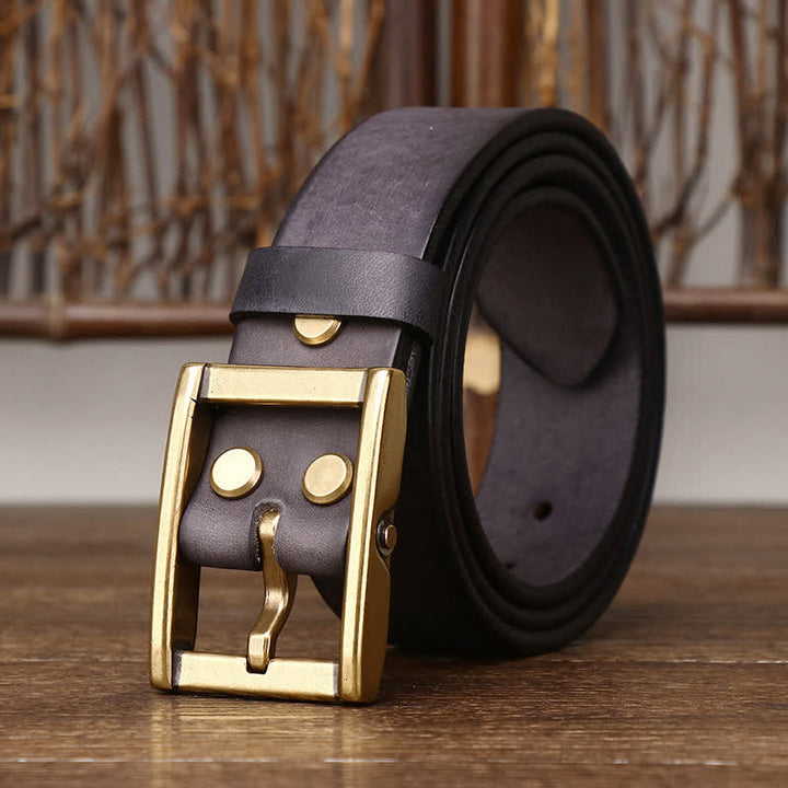 Cinturón de cuero Tough Guy con detalle de tachuelas para hombre