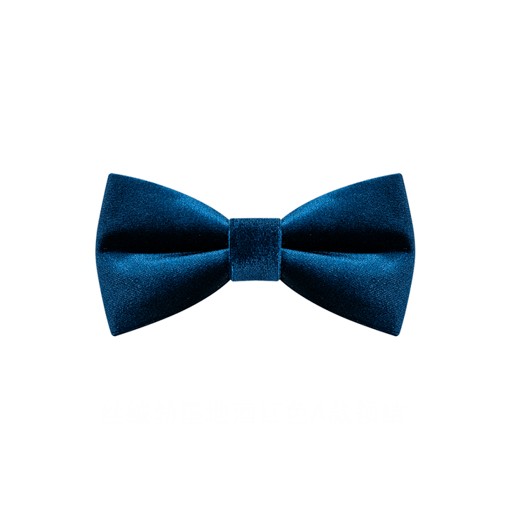 Pajarita de terciopelo de color liso azul de Prusia para hombre