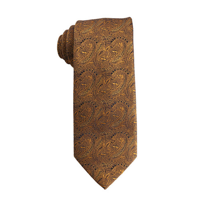 Corbata para hombre con micromotivos de la serie naranja y roja