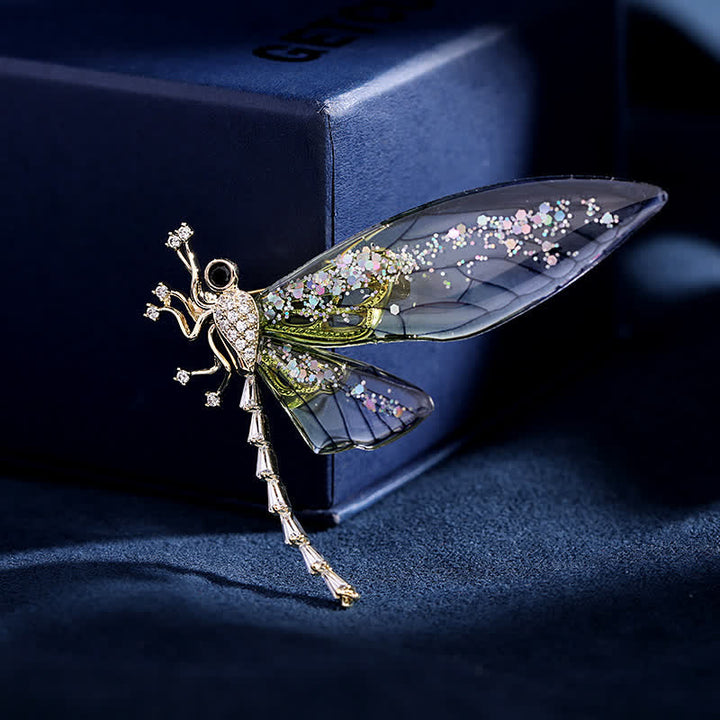 Broche elegante de libélula con forma de insecto para mujer