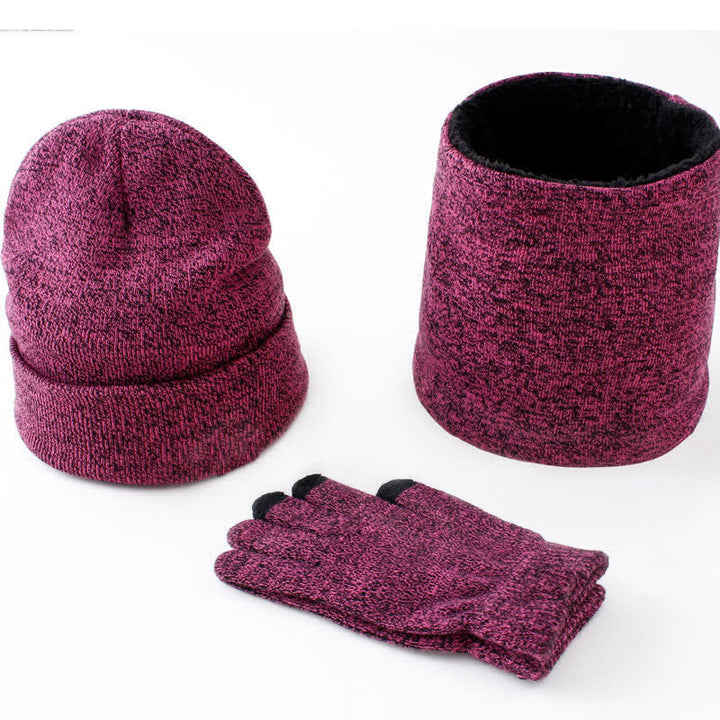 Juego de 3 gorros, bufandas y guantes para pantalla táctil