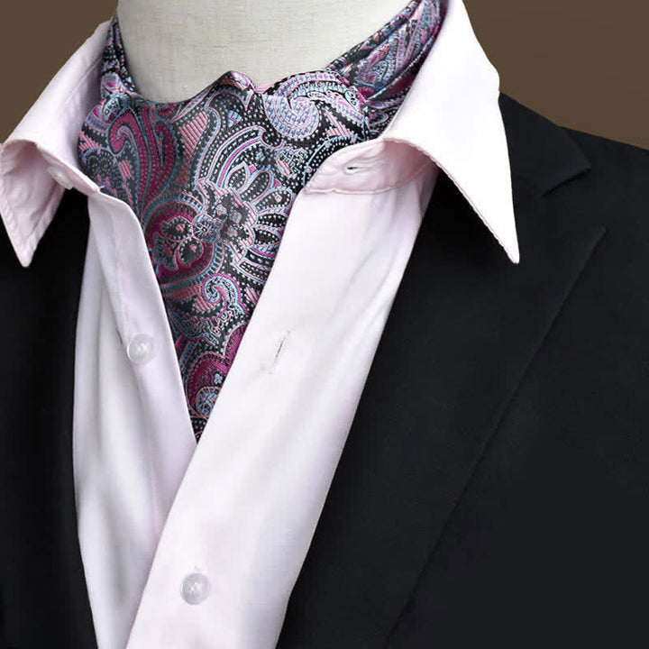 Corbata de cachemira con estampado floral para caballeros de DarkMagenta Leisure Prom