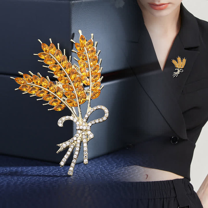 Broche de lazo de trigo brillante para mujer
