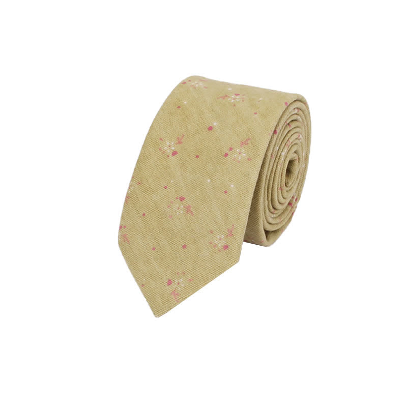 Corbata fina elegante con diseño floral para hombre