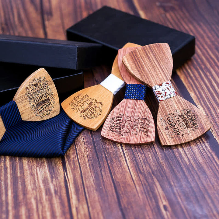 Juego de 2 pajaritas de madera con diseño de proverbios para hombre
