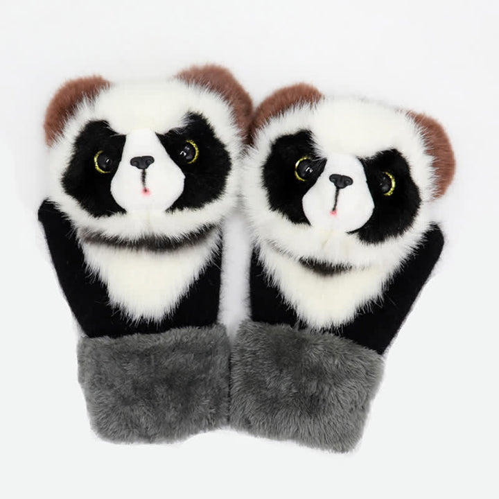 Guantes de mujer con pelo de animalito bonito.
