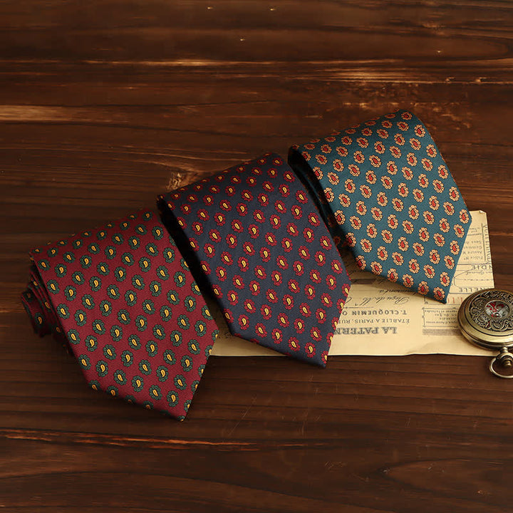 Corbata novedosa con estampado floral micropaisley para hombre