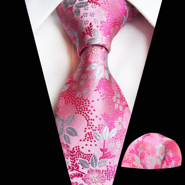 Conjunto de 2 corbatas florales con flores de ciruelo para hombre
