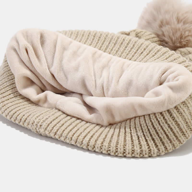 Conjunto de 3 guantes y gorro de punto cruzado para mujer