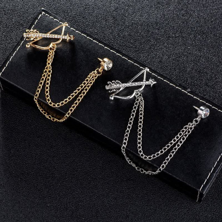 Broche de cadena con flecha de Cupido para hombre