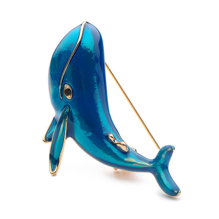 Broche de ballena azul para mujer