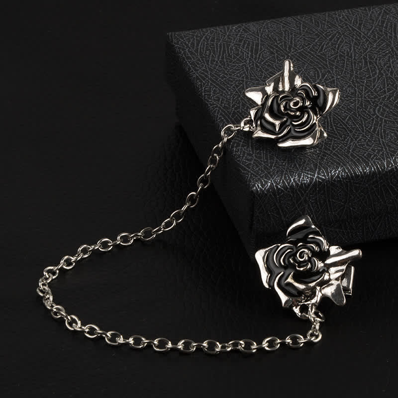 Broche con cadena de rosas envejecidas para hombre