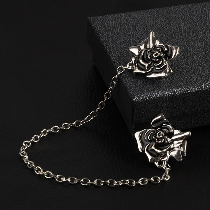 Broche con cadena de rosas envejecidas para hombre