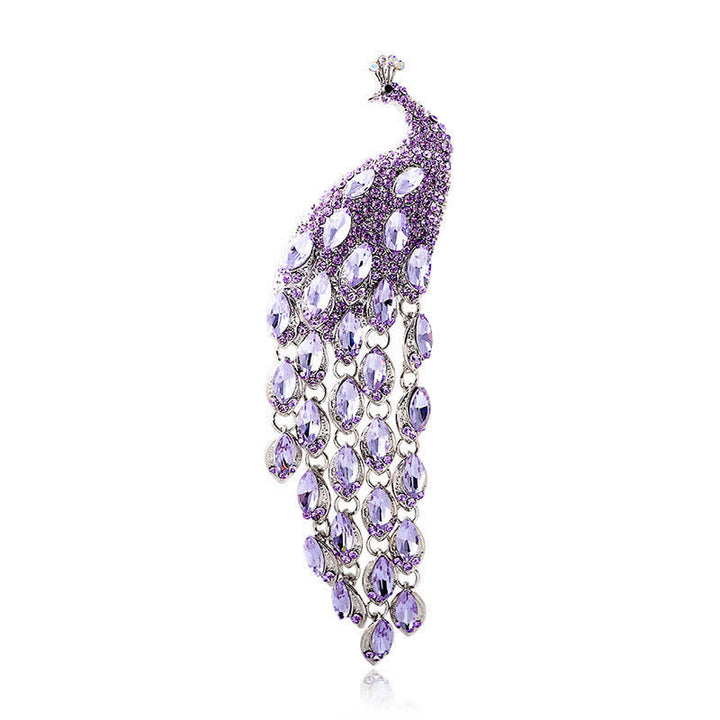 Broche de pavo real con flecos Grazioso para mujer