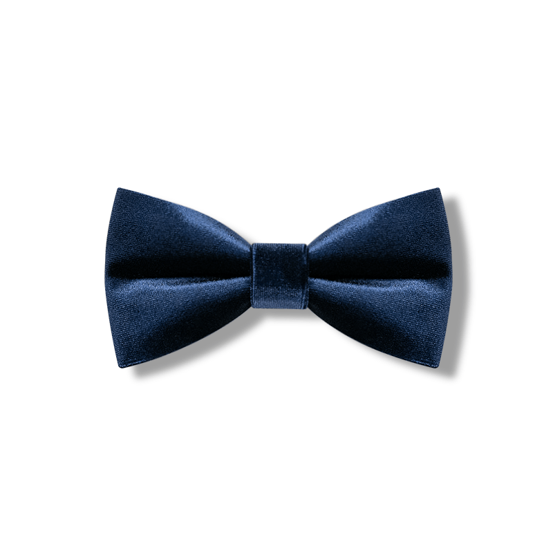 Pajarita de terciopelo de color azul marino liso para hombre