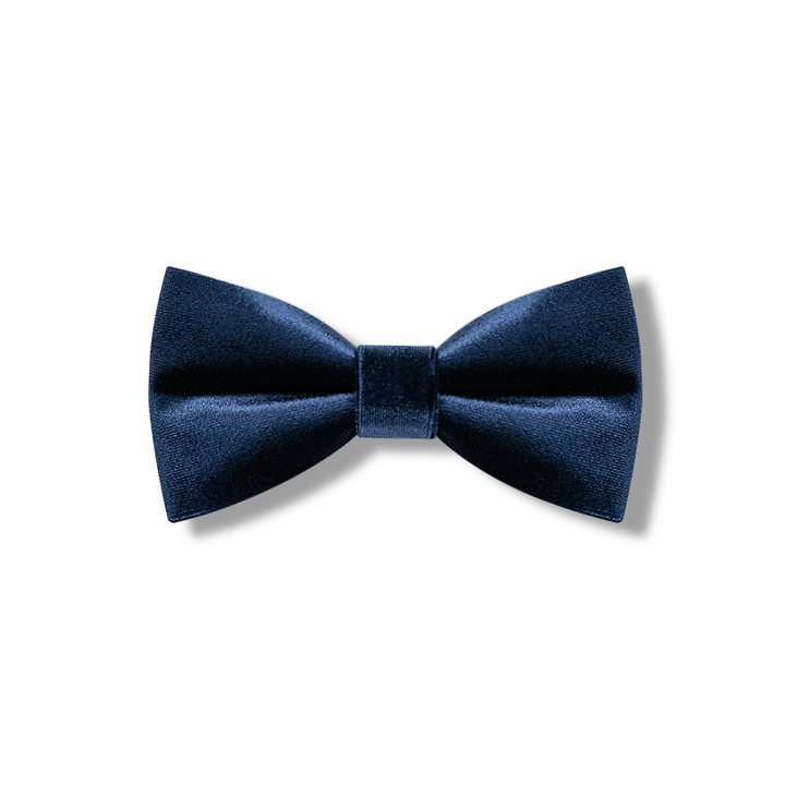 Pajarita de terciopelo de color azul marino liso para hombre