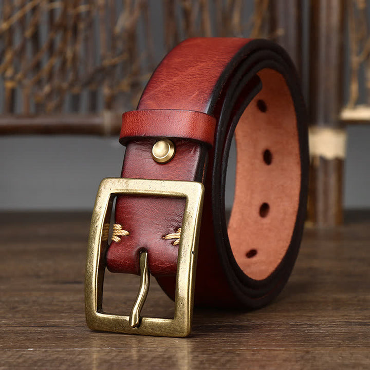 Cinturón vintage desgastado y arrugado para hombre