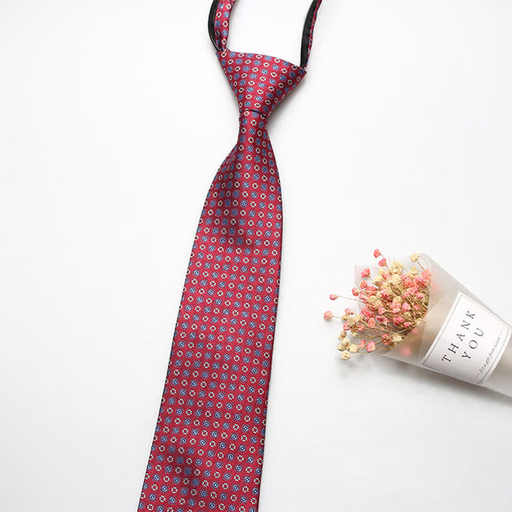 Corbata con cremallera y diseño de flores de cachemira retro para hombre