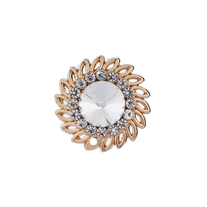 Broche de cristal con flor real para hombre.