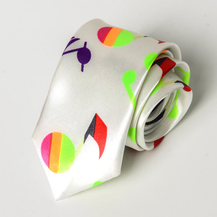 Corbata con notas musicales de piano y personalidad para hombre