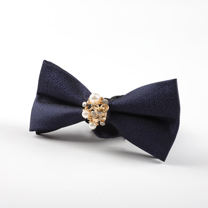 Pajarita de esmoquin formal con perlas para hombre