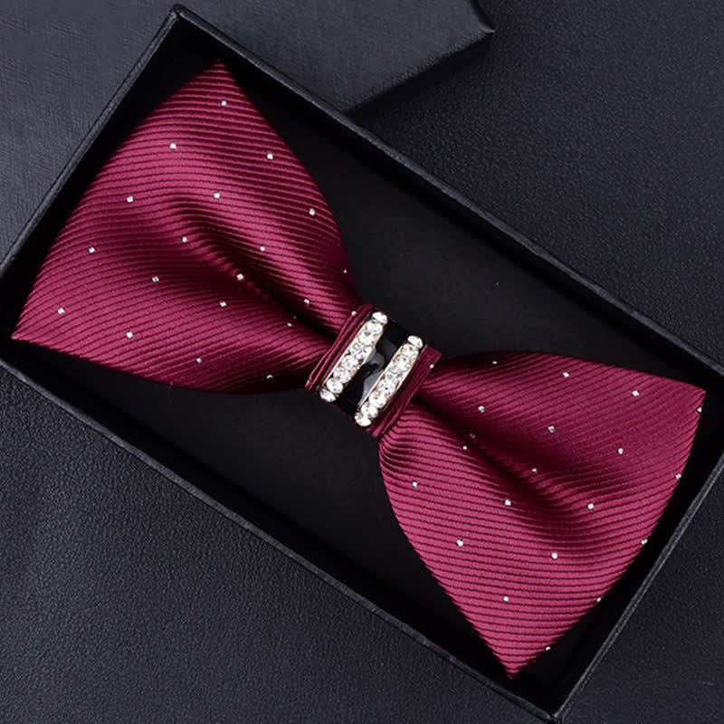Pajarita con rayas y estampado floral de cachemira para hombre