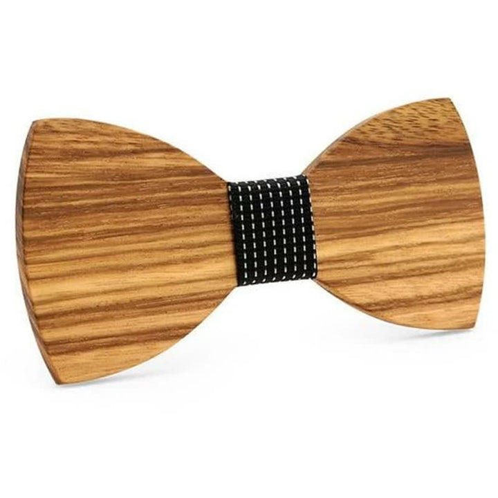 Pajarita de madera con vetas de madera natural para hombre