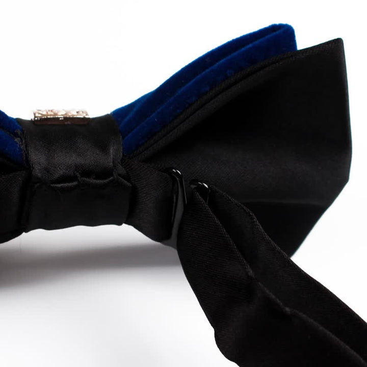 Pajarita de terciopelo con parches de diamantes de imitación para hombre