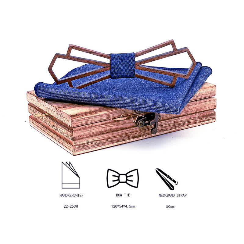 Juego de 2 pajaritas de madera huecas novedosas para hombres