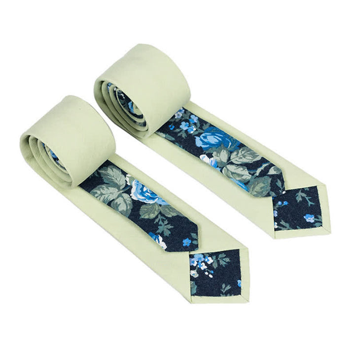 Corbata de hombre con diseño de patchwork floral y cuadros escoceses