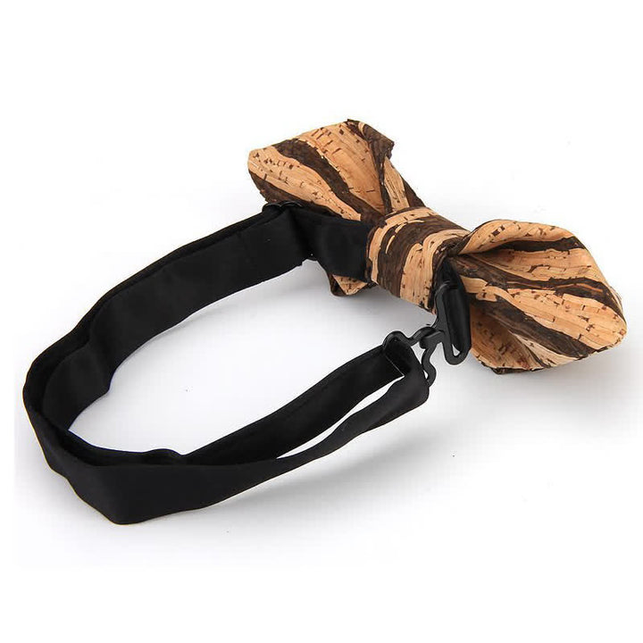 Pajarita de madera con corcho en punta creativa para hombre