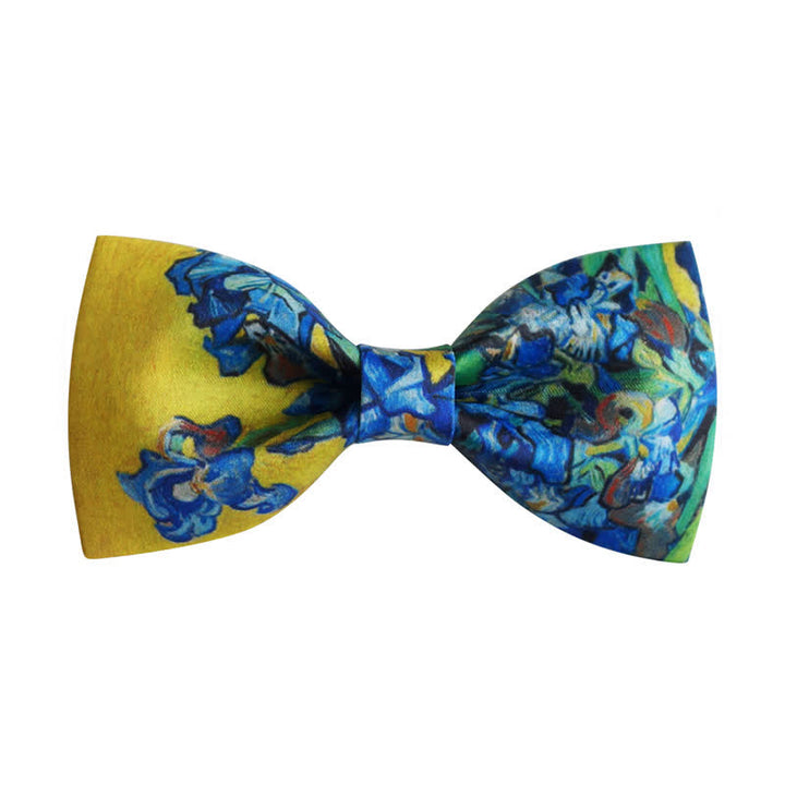 Pajarita con estampado creativo de aceite y iris amarillo para hombre
