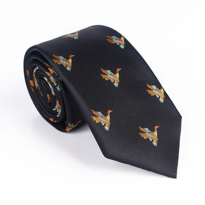 Corbata bordada con pájaro volador para hombre