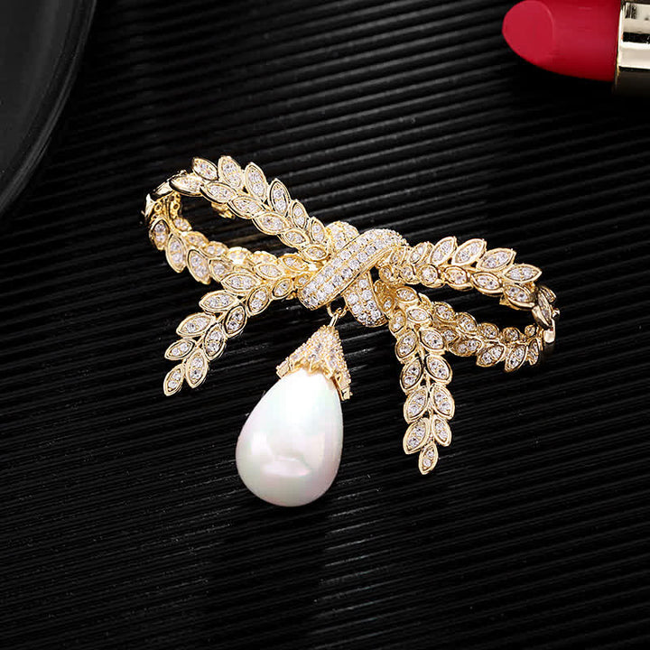 Broche de lazo de trigo barroco para mujer