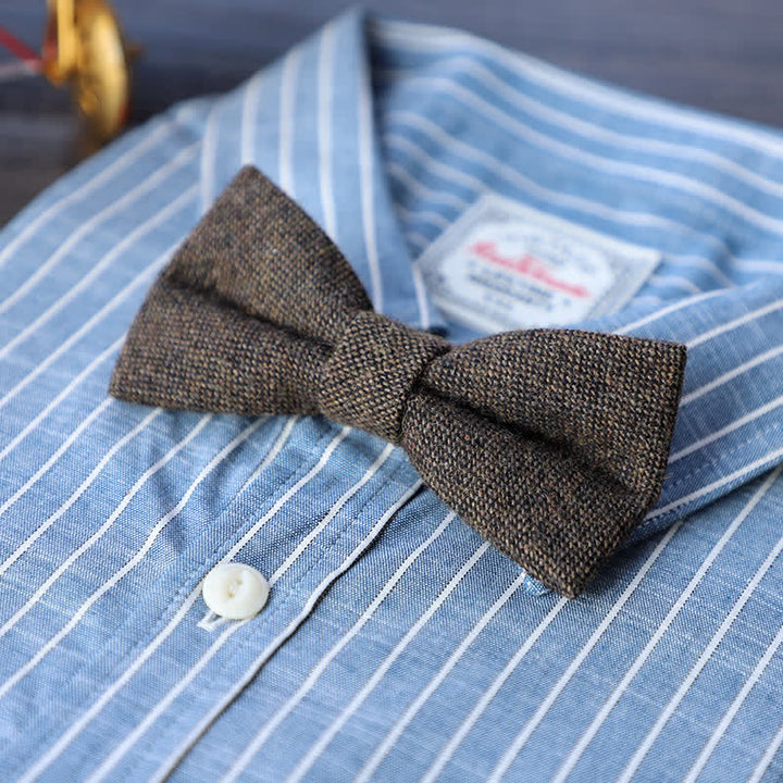 Pajarita sencilla de mezcla de lana y tweed para hombre