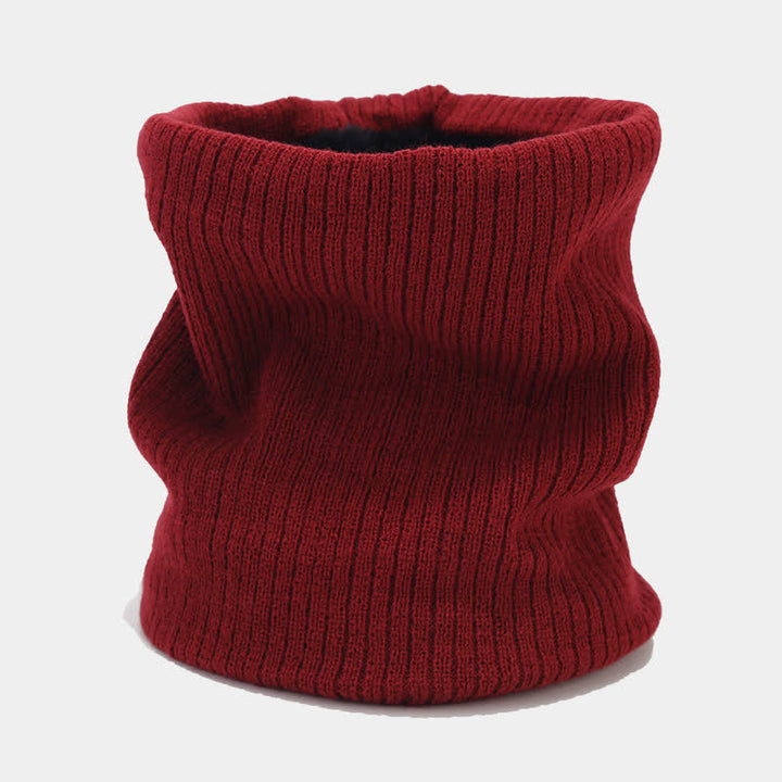 Conjunto de 3 guantes y bufanda unisex de sarga de color sólido