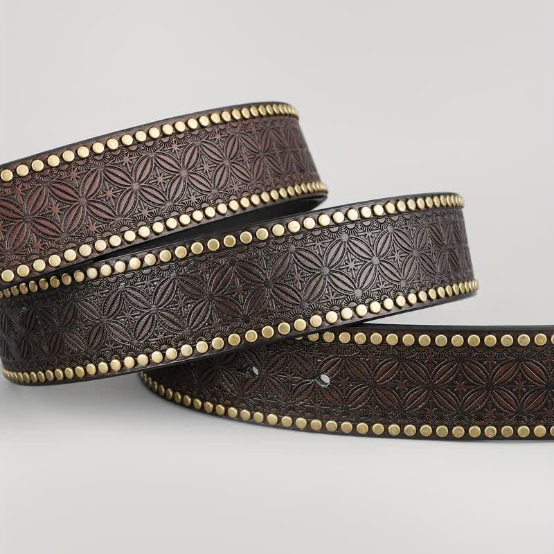 Botas plateadas retro para hombre con hebilla ovalada y cinturón de cuero