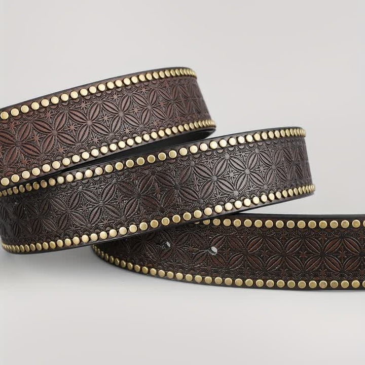 Botas plateadas retro para hombre con hebilla ovalada y cinturón de cuero