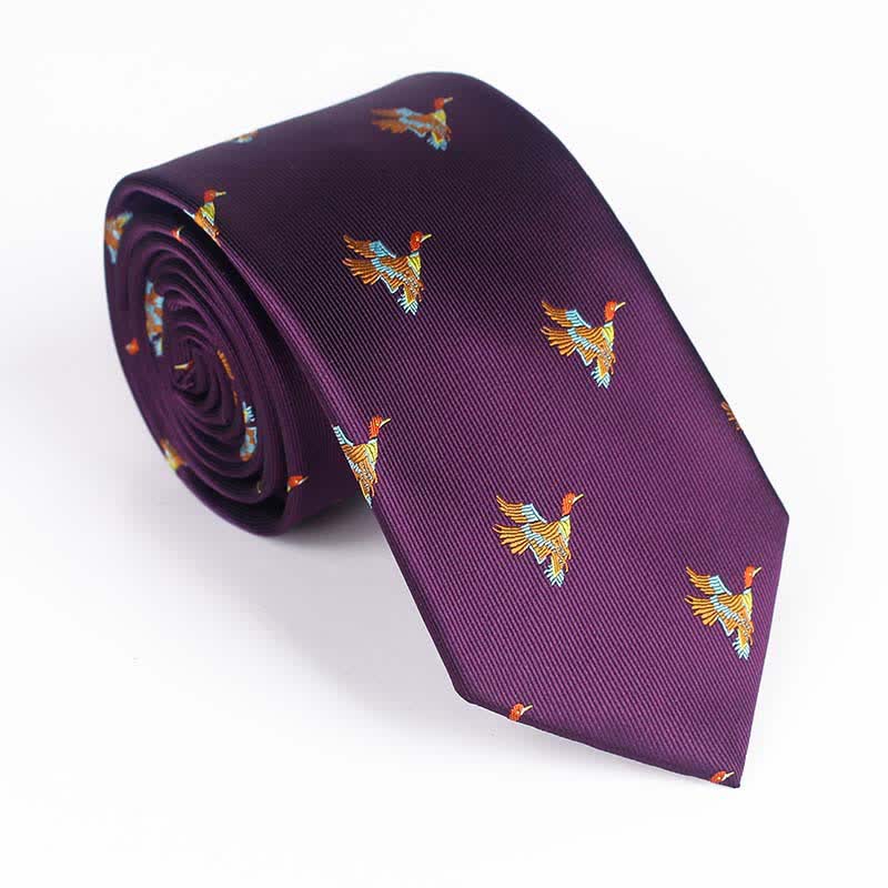 Corbata bordada con pájaro volador para hombre