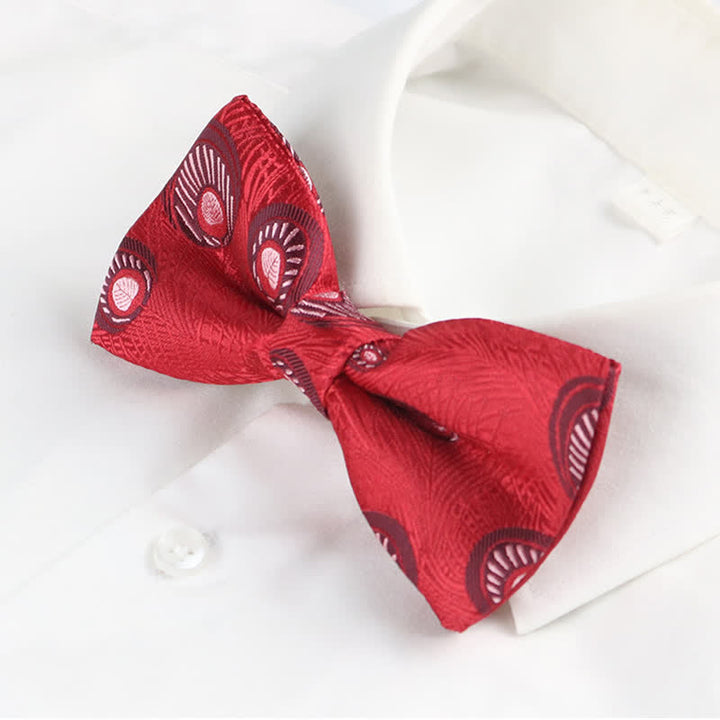 Pajarita con estampado de plumas de pavo real para hombre