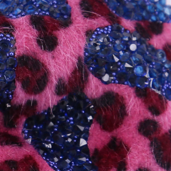 Pajarita de hombre con cristales, azul, amarillo y leopardo