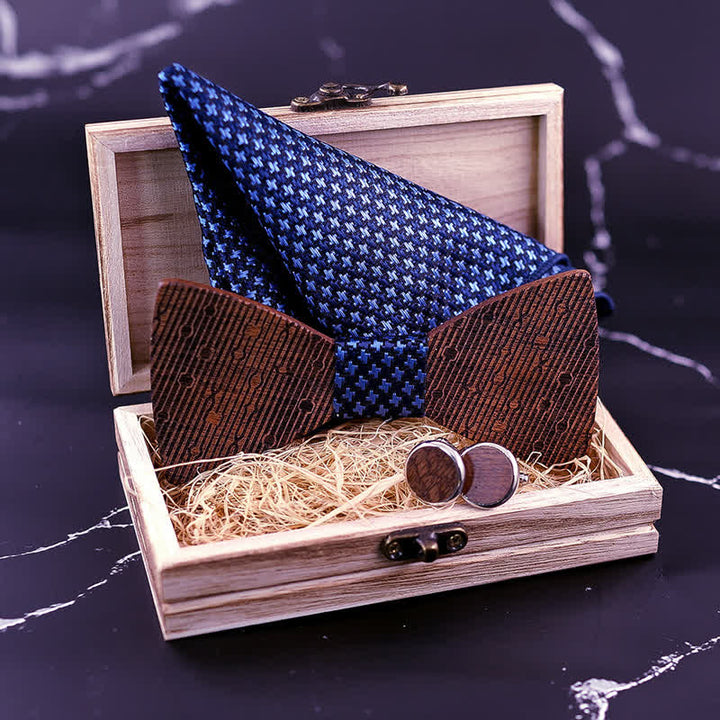 Juego de 3 pajaritas de madera con forma de hojas huecas para hombre.