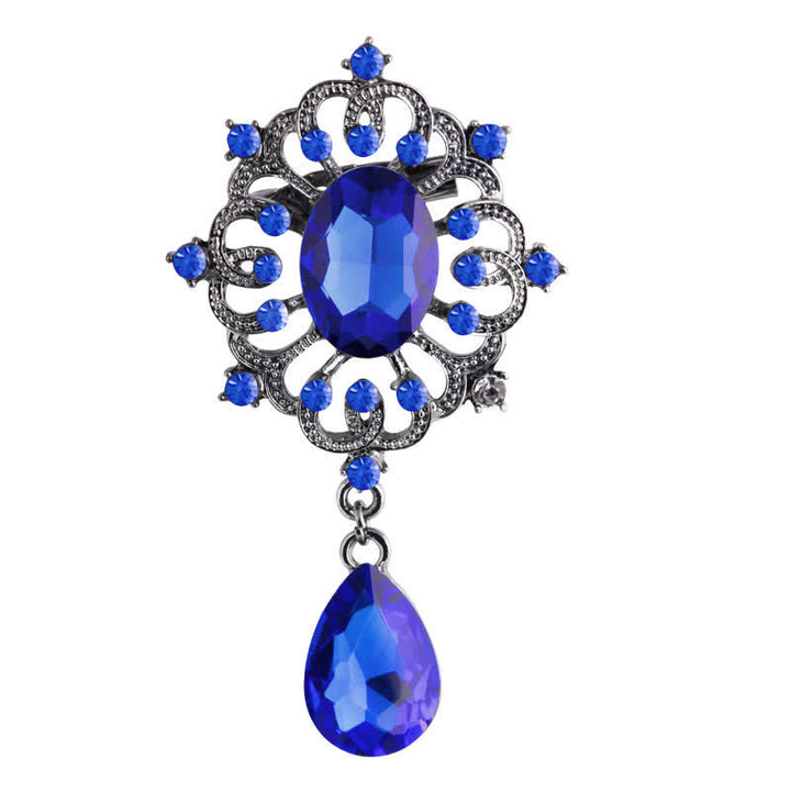 Broche antiguo adornado con forma de gota de agua para mujer