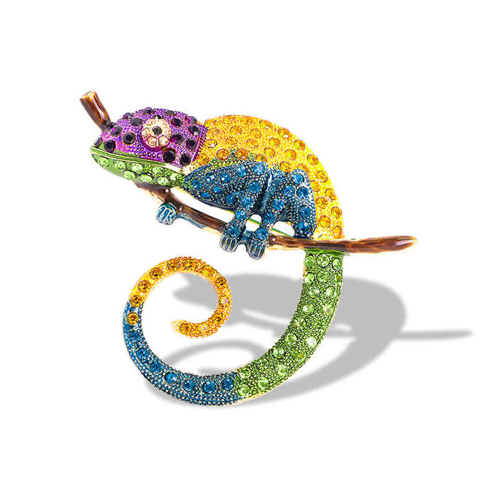Broche de lagarto camaleón colorido para mujer