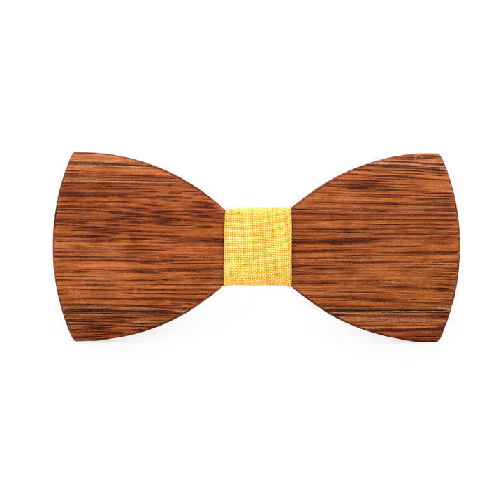 Pajarita de madera con diseño de begonia vintage para hombre