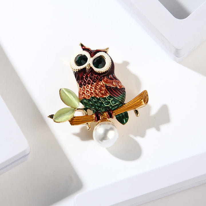 Precioso broche de búho colorido para mujer